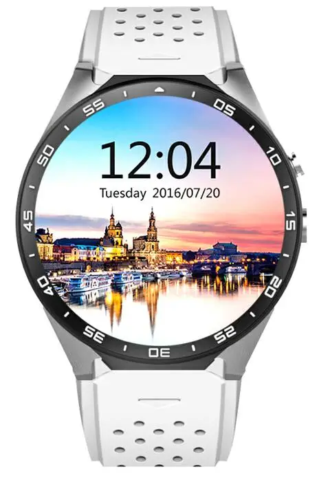 Slimy KW88 3g wifi gps Bluetooth Смарт часы Android 5,1 OS MTK6580 1,39 дюймов 2.0MP камера умные часы для IOS Android телефон - Цвет: Белый