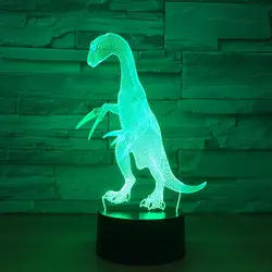 Дракон 3d Динозавр лампы Цвет ful светодиодная визуальный Управление ночник дистанционного сенсорный выключатель Прекрасный 7 Цвет изменить
