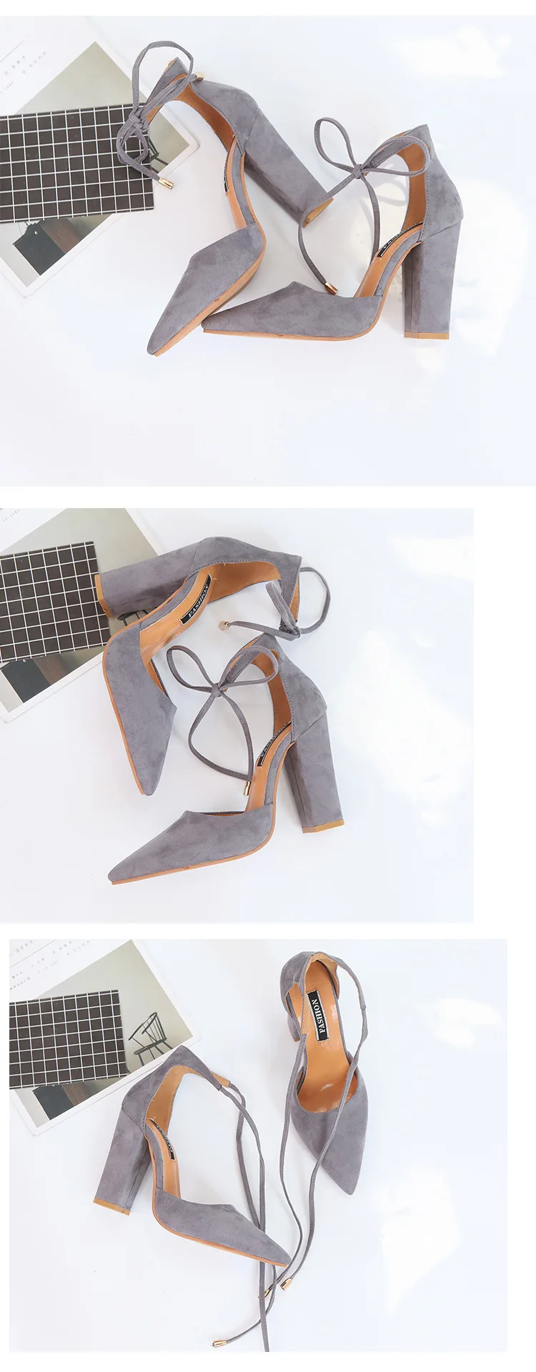 Женская обувь; Новинка года; модные повседневные босоножки на квадратном каблуке с острым носком и пряжкой; обувь на среднем каблуке; женские пикантные Вечерние Сандалии