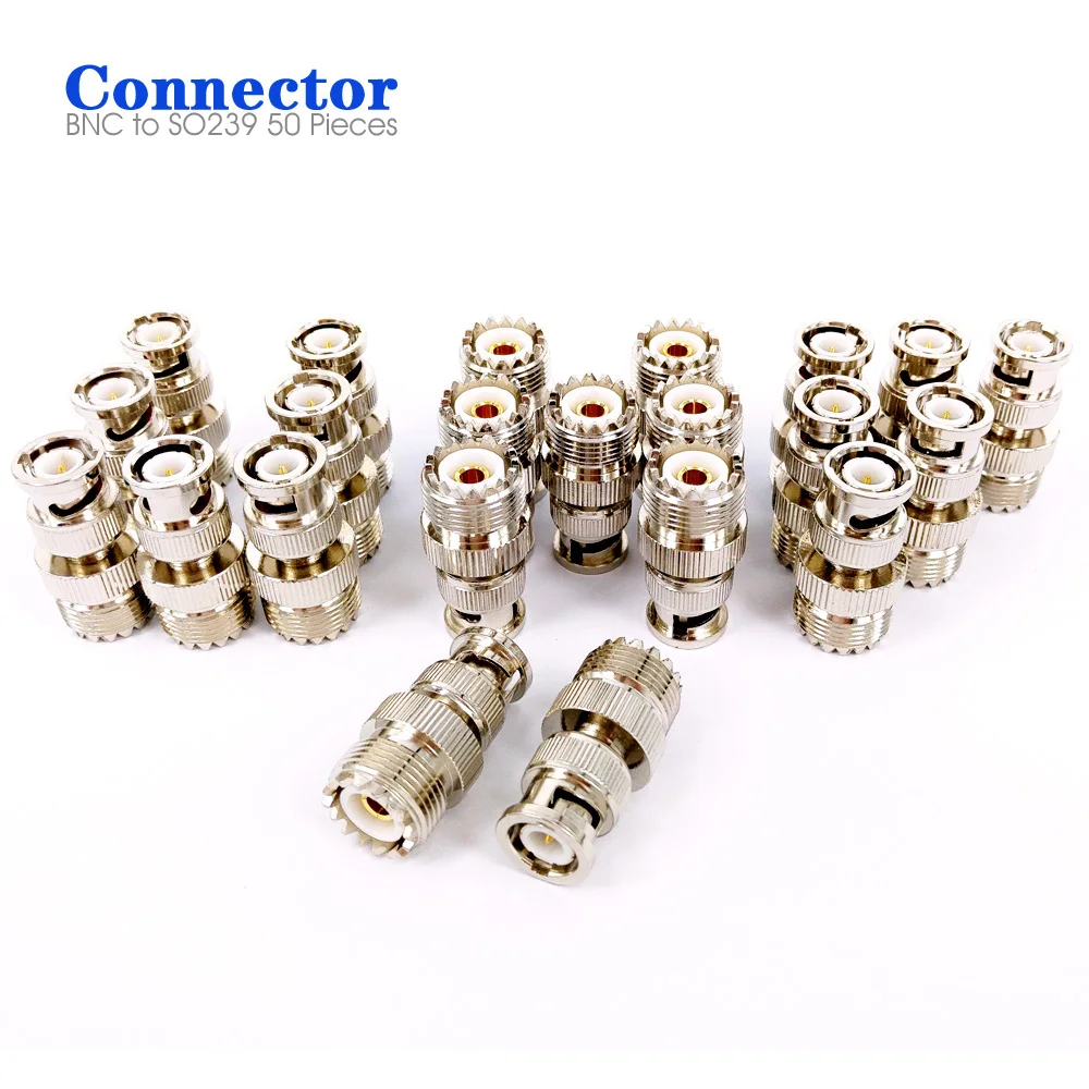 50 Pieces UHF SO239 Female to BNC Q9 Male RF Coaxial Connector Adapter 1