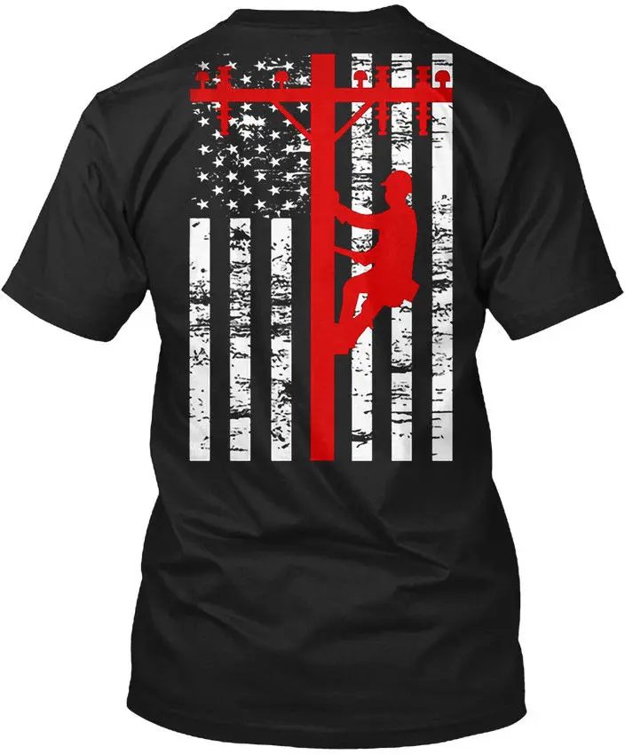 Американская Lineman популярная футболка без тегов T-Shirt100 % хлопок Повседневная
