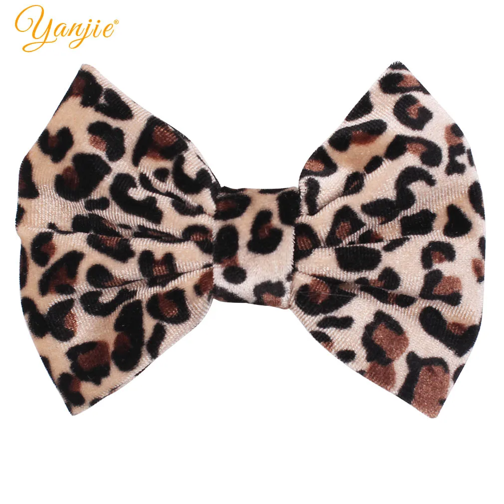 7 10 шт./лот Леопардовый бархатный бант для волос для девочек Весенняя женская заколка для волос DIY аксессуары и клипсы для волос детский головной убор - Цвет: 7