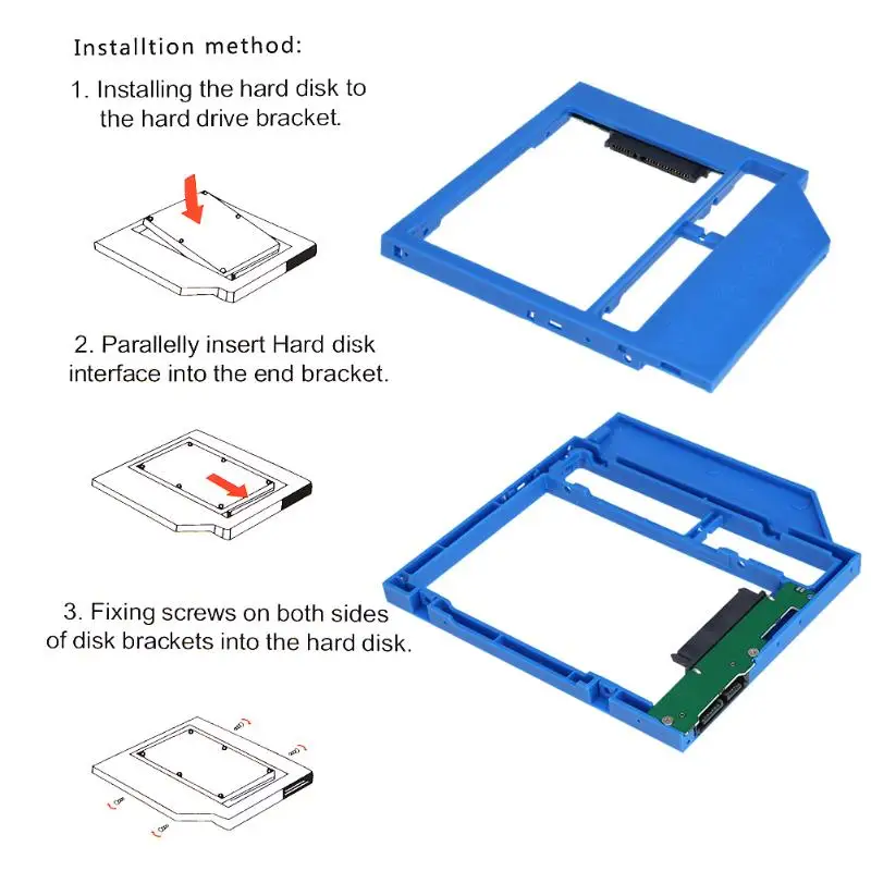 Универсальный пластиковый кронштейн для жесткого диска SATA 3 0 9 мм 2nd HDD Caddy SSD 2 5