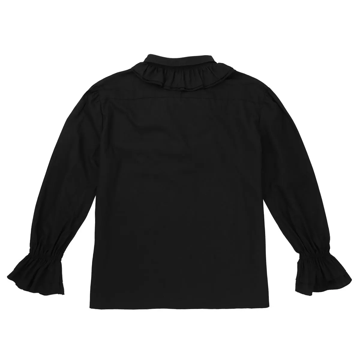 Men Turn-down Collar Long Sleeve Casual Shirt Lace-up Front Ruffled Gothic Steampunk Victorian Pirate Cosplay Shirt Blouses
