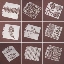 9 teile/satz Baum Airbrush Malerei Schablone DIY Scrapbooking Stanzen Album Präge Papier Karten Vorlage Handwerk Wiederverwendbare home deco