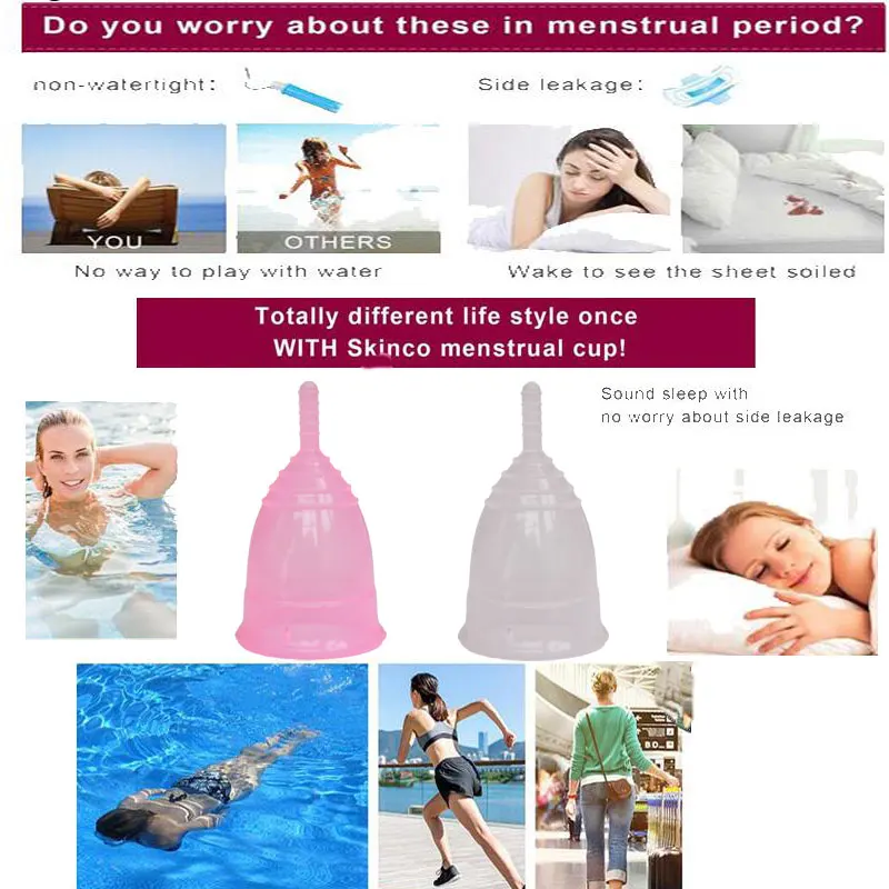 20pcs/set menstrual cup sterilizer lady period cup copa menstrual de silicona medica coppetta mestruale menstrual collector