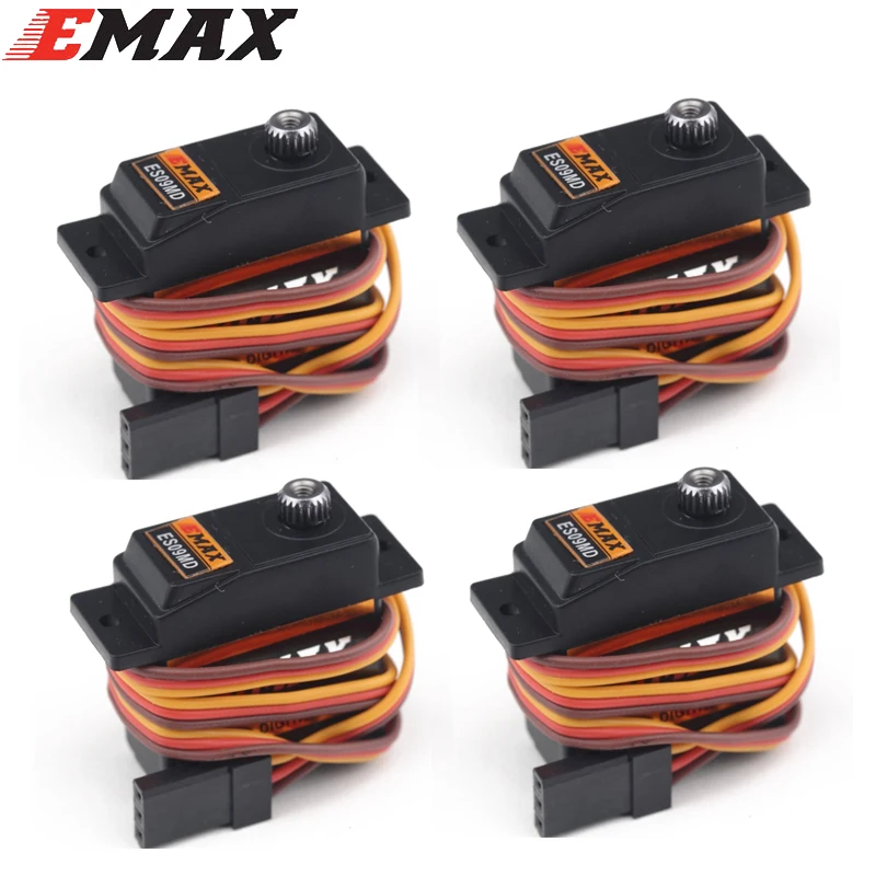 

4Pcs EMAX ES09MD Dual-bearing Special Swash Metal Digital Servo for TREX Align 450 Helicopter airplane tail servo