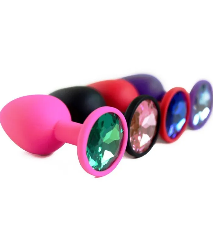 Small Medium Large Silicone Butt Plug with Crystal Jewelry Smooth Touch Anal Plug Anal Sex Toys for Woman Men Gay12