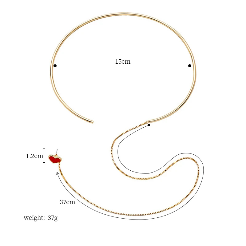 BOB IGIULAI креативный 2 в 1 Torques женский красный сердце уши цепные Чокеры ожерелье s Открытие Torques модное эффектное ожерелье