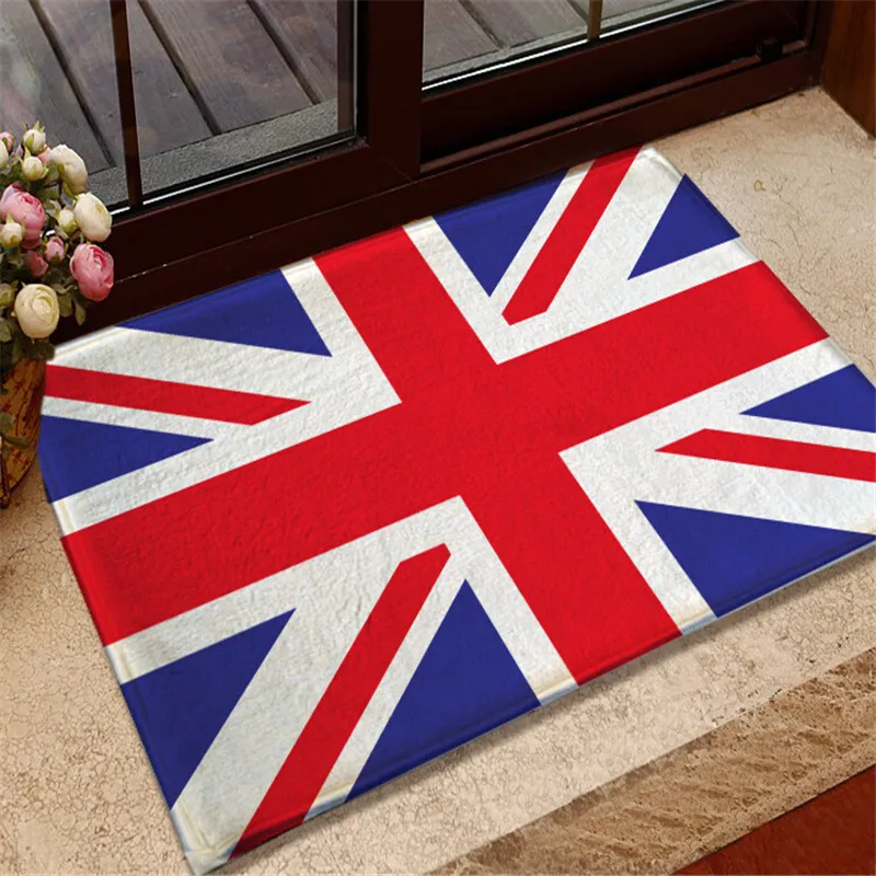 Американский/Германия/Англия/Канада Форма флага автомобильный коврик, напольный ковер для ванной комнаты фланелевый Противоскользящий пользовательский дверной коврик для гостиной