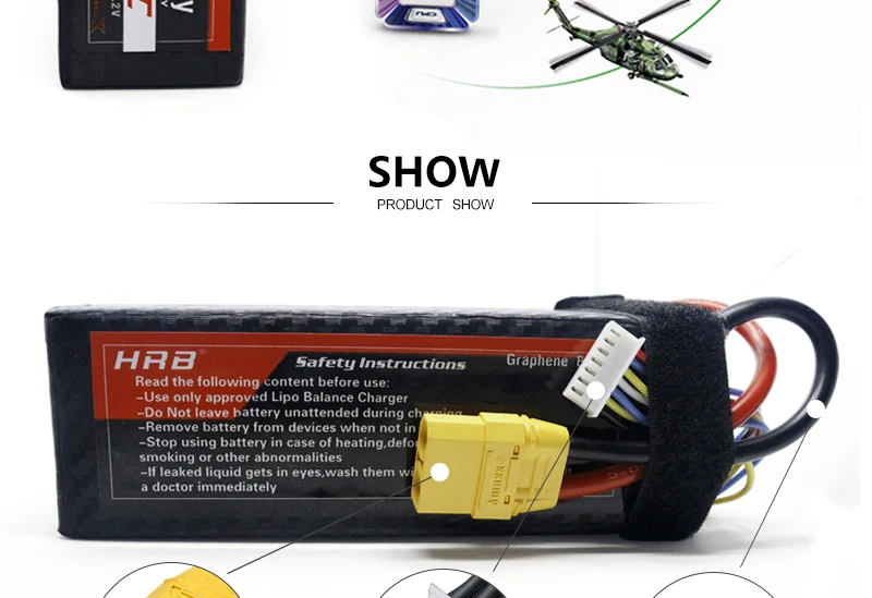 HRB Графен Lipo батарея 14,8 V 6000mah 100C 4S TRX XT90 EC5 Deans T XT60 для Traxxas Багги автомобили внедорожника заряженные RC части