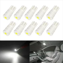 10Pcs T10 LED W5W 168 194 LED Bulb Ceramic Car Dome Reading Lamp License Plate Light Clearance 6000K White 12V Auto