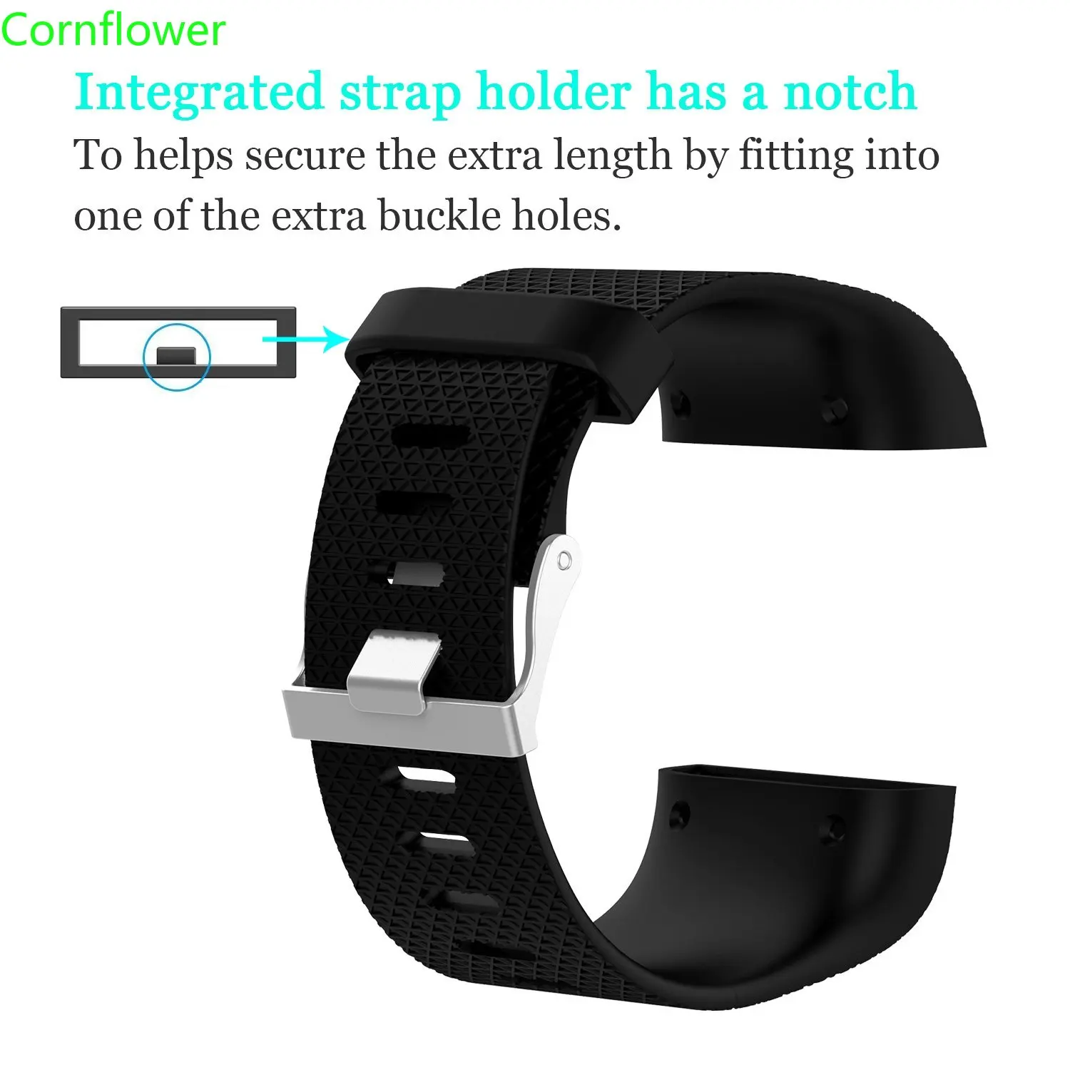 Acessório de Silicone Pulseira de Substituição para Fitbit Surge com Fivela de Metal Pulseira Fitness Pulseira de Relógio Feminina e Masculina Pequena - Image 4