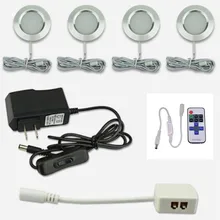 3 Вт Светодиодный светильник с регулируемой яркостью под шкаф круглая форма шайба лампы винный шкаф Книжная Полка Шкаф мотор дома огни