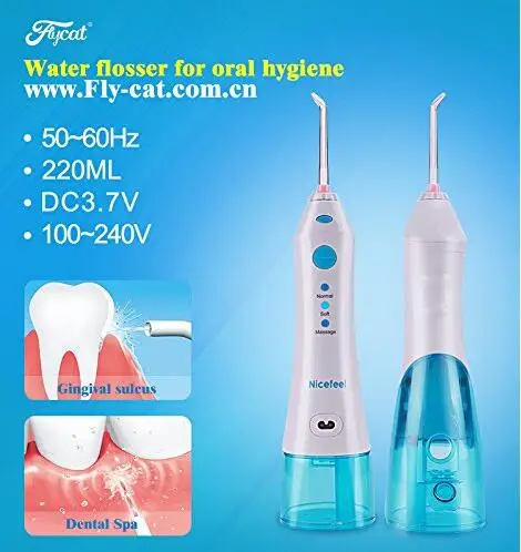 Pwhite Flosser-Профессиональный перезаряжаемый ирригатор для полости рта, водяной ирригатор, водный выбор, Стоматологический Ирригатор с 2 наконечниками