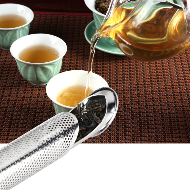 1PC Stainless Steel Tea Infuser Strainer Pipe Design Feel Good Tea