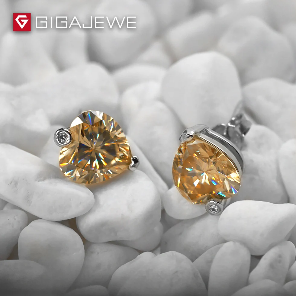 Серьги GIGAJEWE из муассанита с круглым золотом 2 5 карата|silver ear studs|ear studsfashion studs |
