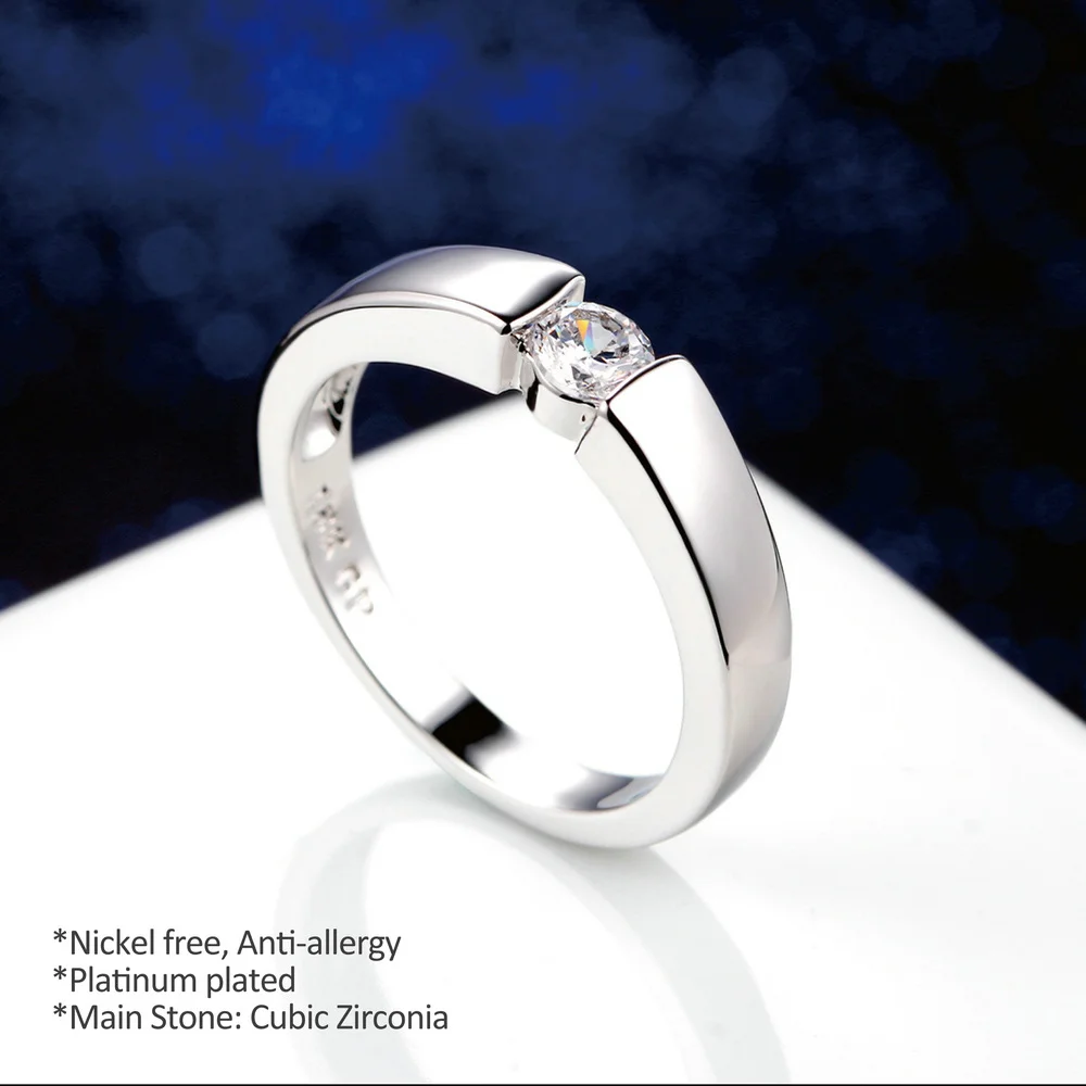 Wedding Rings Princess Cut Stone Engagement Wedding Rings for Women Rose Gold Color Couples Promise Ring