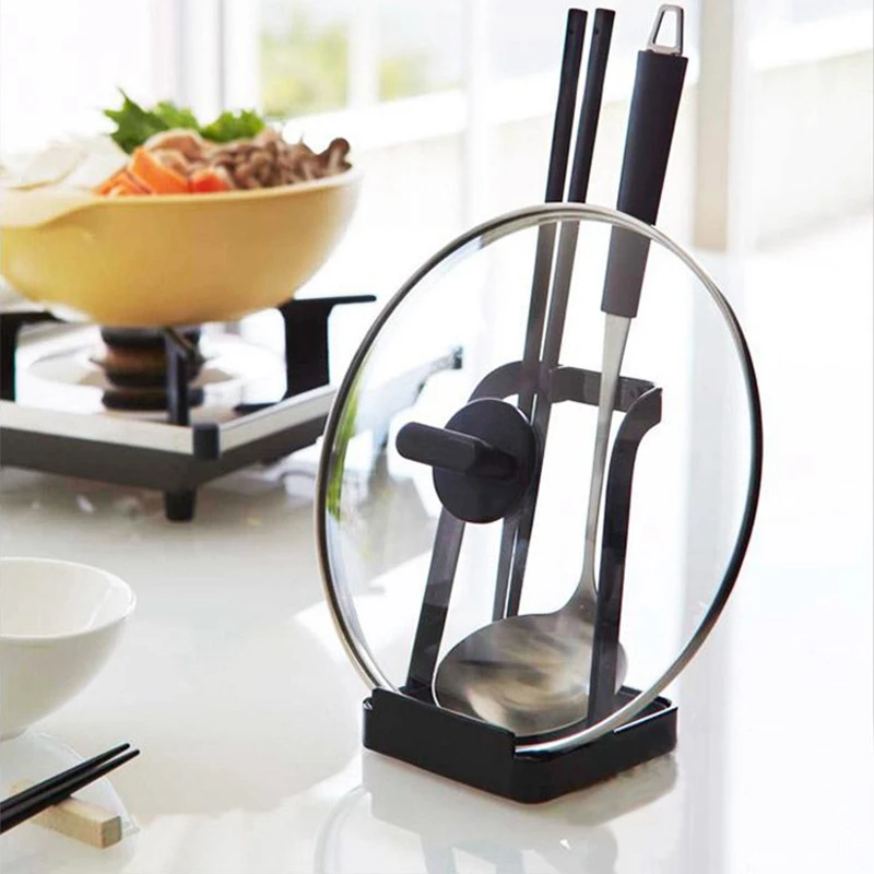 Tanie Pan stojak na pokrywkę pokrywka stojak uchwyt łyżki unikalny uchwyt na przybory kuchenne