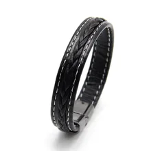 Fashion Braided Leather Bracelets Clasp Bracelets Bangles Black/Brown Rope Chain Punk Wristband jiayiqi fashion men leather bracelets black brown color bracelets