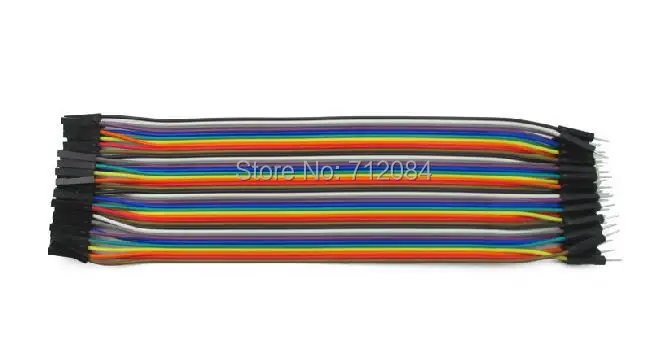 

40pcs in Row Dupont Cable 20cm 2.54mm 1pin 1p-1p Female to Male jumper wire for Arduino