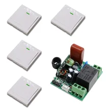 Mini Size Smart Home Wall Wireless Panel Transmitter Receiver 220V Light Lamp LED Bulb Remote Control Switch Input Output Power