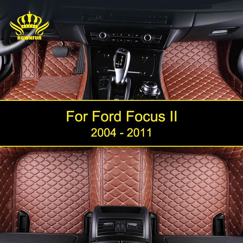 

Car Floor Mats For Ford Focus II Custom Fit Most Cars Front Back Model Artificial Leather Carpet Mats Protect Interior Car Mats