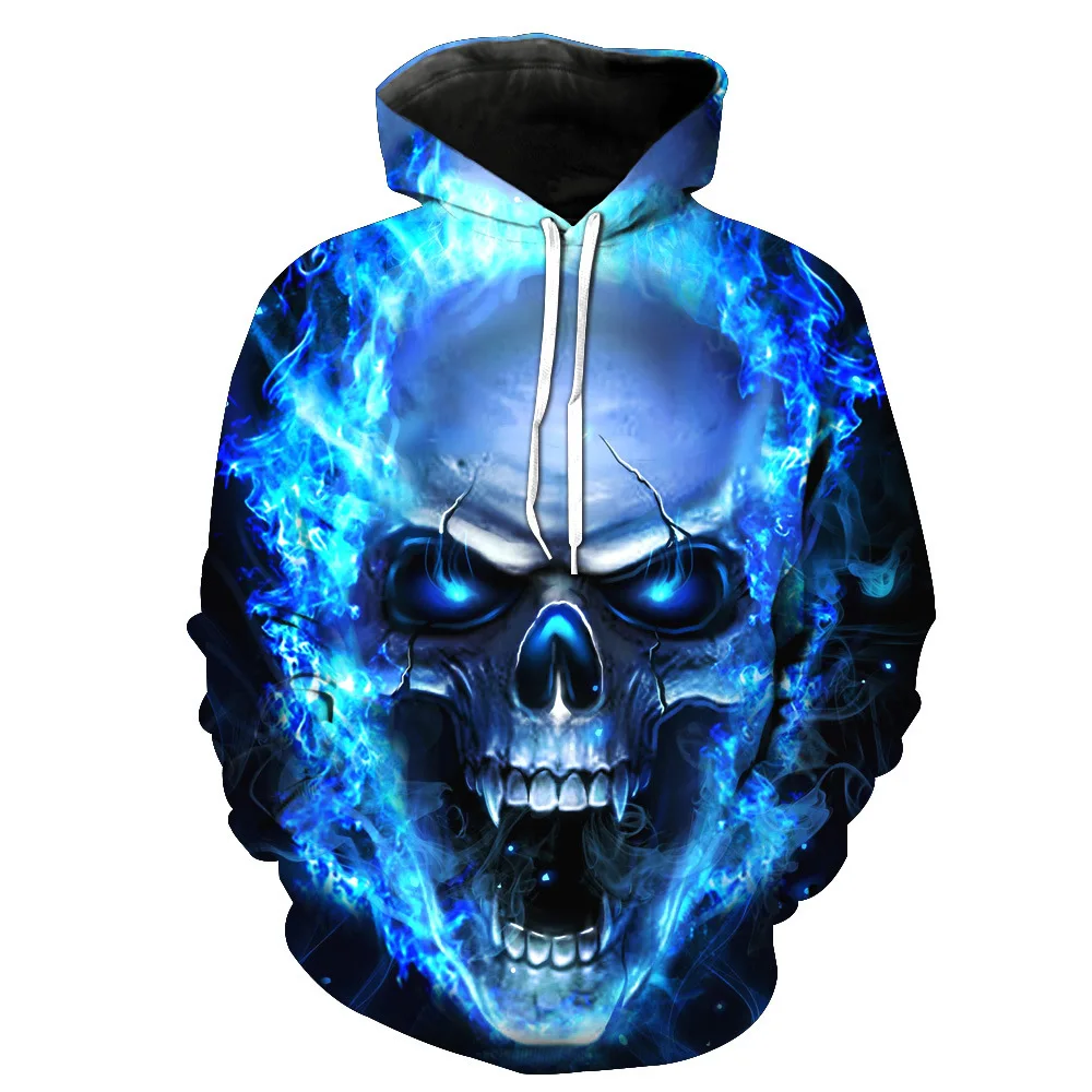 ghost rider hoodie blue