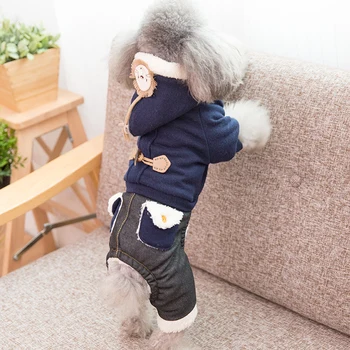 

Pet dog clothes cotton padded winter clothes winter clothing Teddy four small dog Bichon puppy Bo autumn