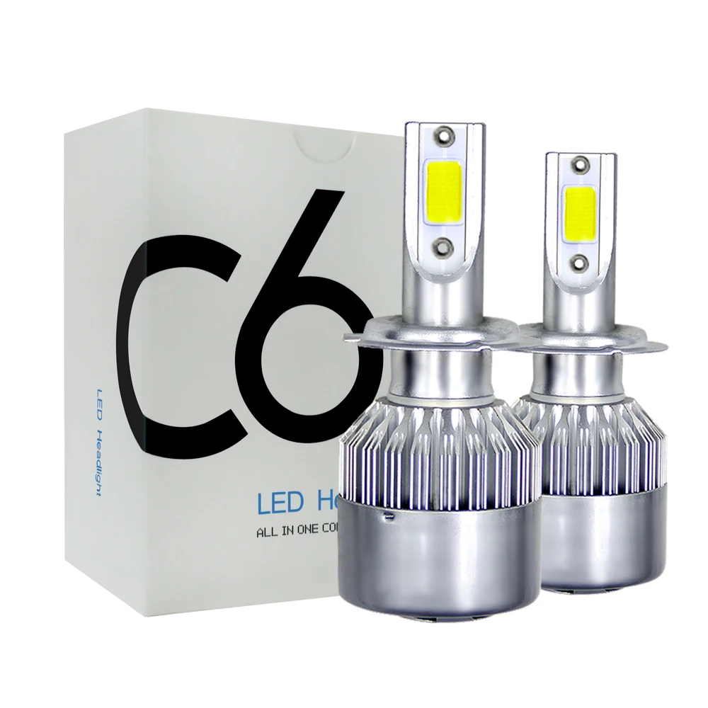 

2Pcs Car Lights Bulbs LED H4 H7 9003 HB2 H11 LED H1 H3 H8 H9 880 9005 9006 H13 9004 9007 Auto Headlights 72W COB 6000K