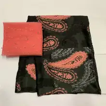 Горячая Африканский Шелковый шифоновый, ткань с принтом 5+ 2 ярдов для дам носить мягкую и удобную шелковая ткань с принтом! LXF41117