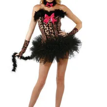 2013 сексуальный леопардовый кот Хэллоуин косплей костюм наряд необычное впечатляющее нижнее белье полюс танцы пачка платье W/хвост для женщин