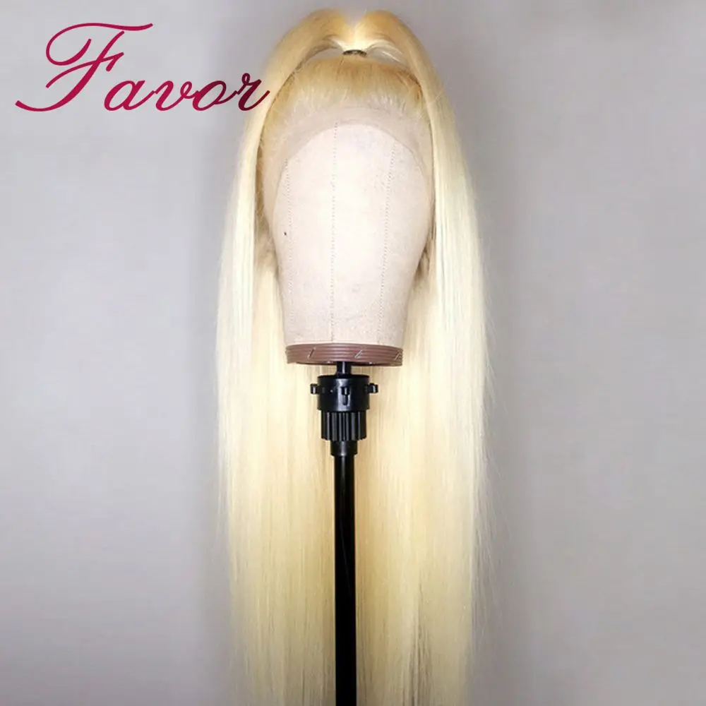 

613 Blonde Lace Front Wig 180% Density Straight Peruvian Lace Front Remy Human Hair Wigs For Black Women Pre Plucked Favor Hair
