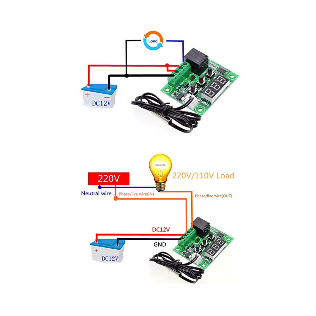 W1209 50-110degree 12V Digital Thermostat Temp Control Switch Sensor Module 