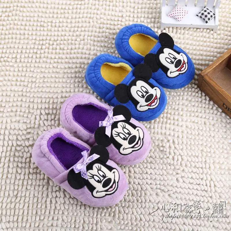 

Disney children's cartoon Minnie Mickey thick warm cotton shoes home shoes non-slip soft bottom home cotton shoes