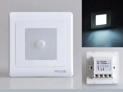 

1pcs USB Nightlight wall socket LED footlights foot control The human body sensors White Gold Panel