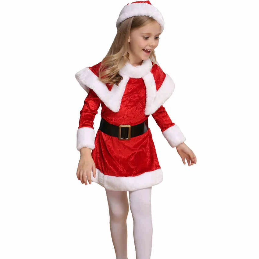

Halloween children show costumes and costumes for Santa Claus red hat Christmas princess dress