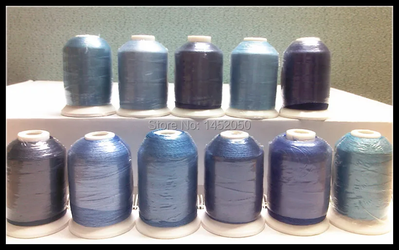 

11 Spools BLUE COLORS Embroidery Machine Thread Free Ship
