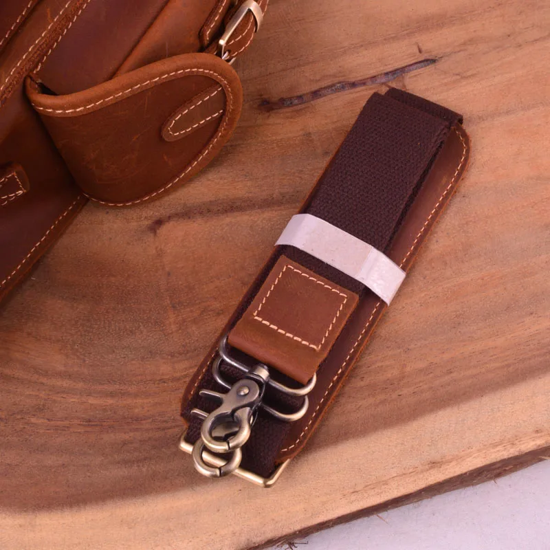 EUMOAN Handmade mad horse leather men's bag, leather briefcase, vintage laptop bag, British wind one-shoulder parcel