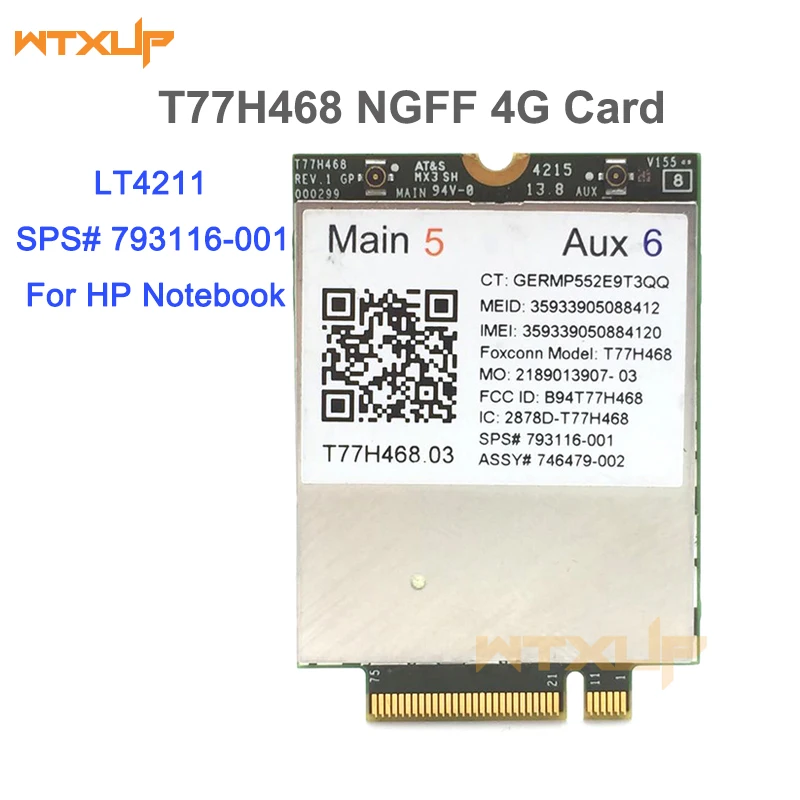 

4G module LT4211 T77H468 GOBI5000 LTE/EV-DO/HSPA+WWAN Card SPS:793116-001 for HP LT4211 Elitebook 740 750 820 840 850 G2/810 G3