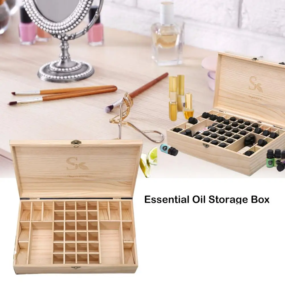 

38-compartment Essential Oil Box Hand-polished Wooden Essential Oil Storage Box Durable And Resistant To Corrosion