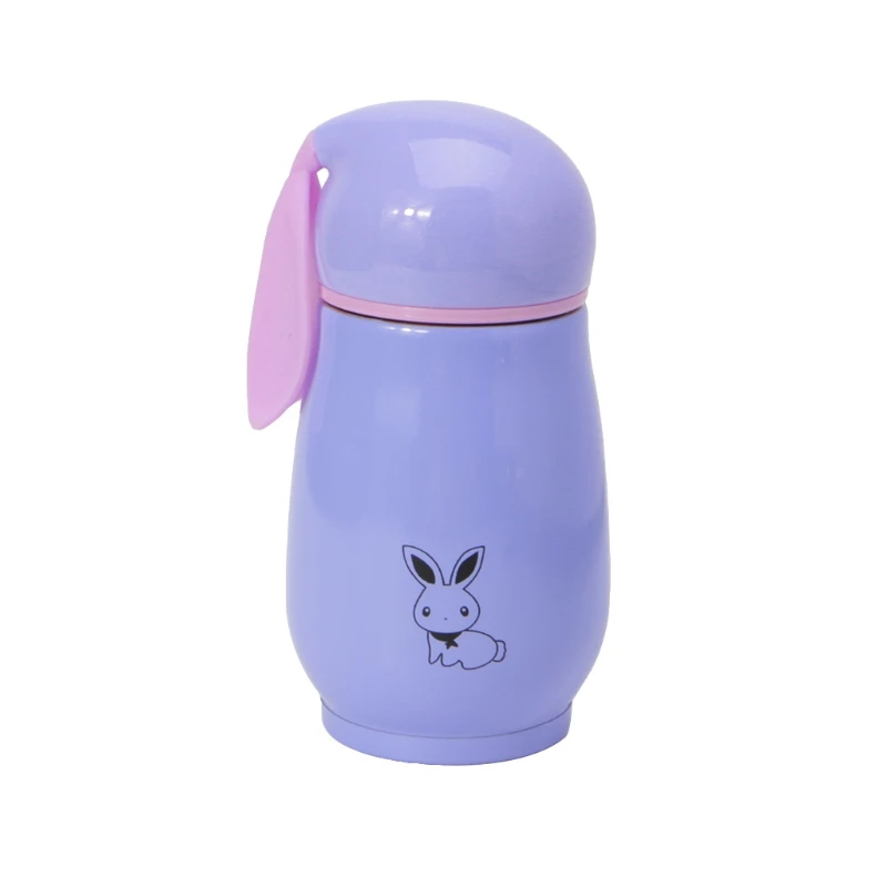 Милый кролик термос из нержавеющей стали Вакуумная чашка колба кружка дети питьевой - Цвет: Фиолетовый