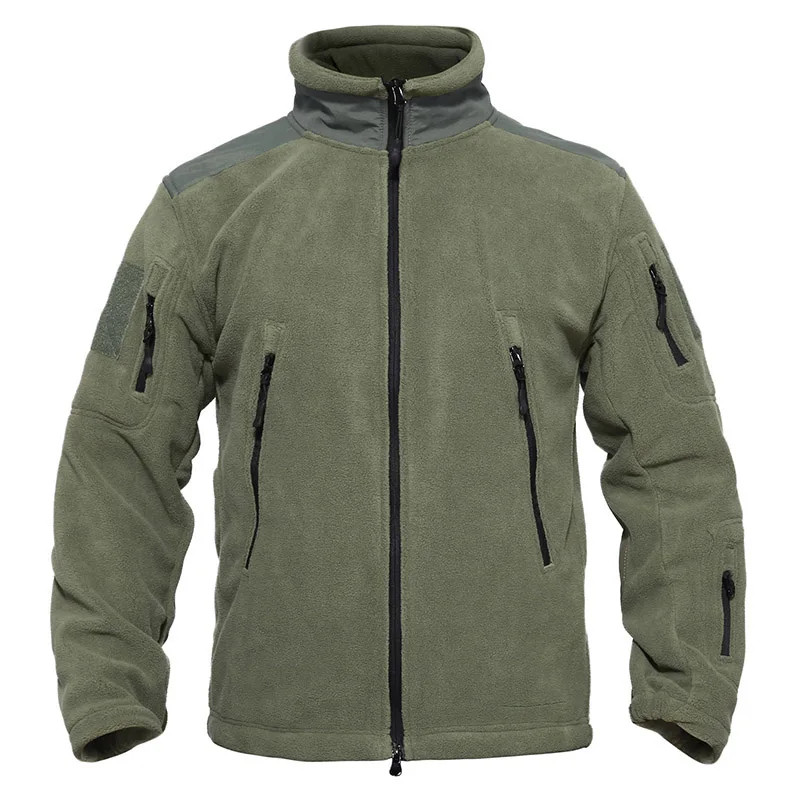 TACVASEN, армейская флисовая куртка, брендовая мужская куртка, пальто, зимняя теплая одежда, мульти карман, тактическая куртка, утепленные военные куртки - Цвет: Army green