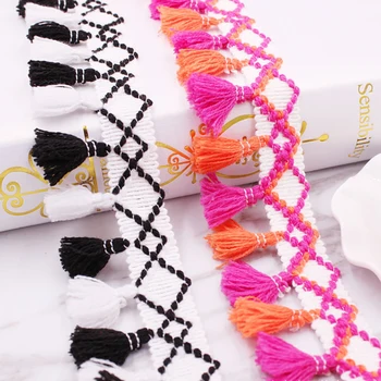 

PPCrafts 45mm Tassels Fringe Lace Trim Ribbon Jacquard Weave DIY Handmade Sewing Curtains Garment Accessories