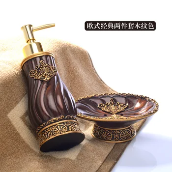 

NEWYEARNEW Resin Bathroom Storage set Fittings of Toiletries European Hotels Hand Sanitizer Bottle Soap Box Set
