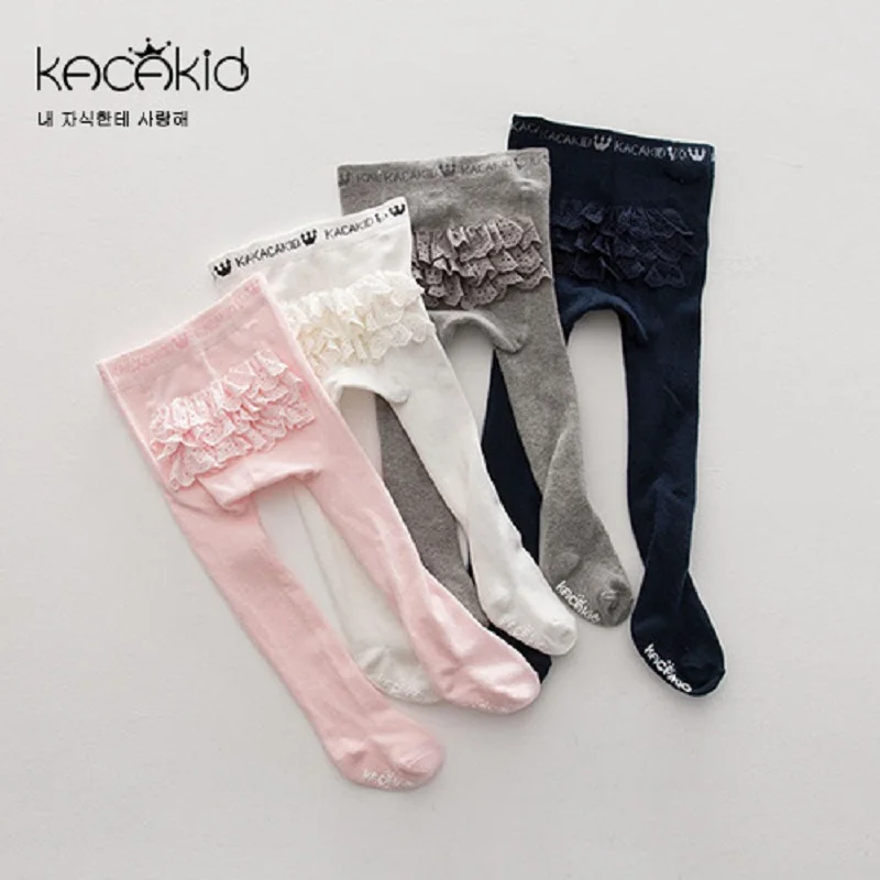

Kacakid baby girls candy color tights children cotton stocking baby girls lace pantyhose bottoming Tights for Girls