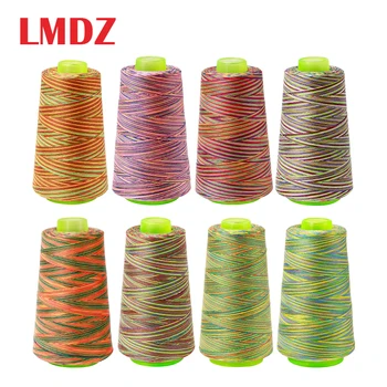 

LMDZ 1Pcs Rainbow Polyester Sewing Thread Machine Embroidery Threads Textile Yarn Woven Embroidery Line 3000 Yards