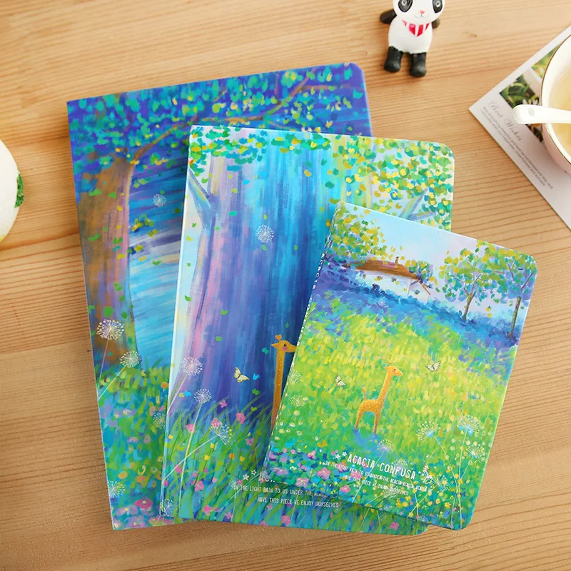 

Kawaii Stationery Personal Diary Acacia Tree Hardcover Notebook Horizontal Page Organizer Agenda School office Supplies