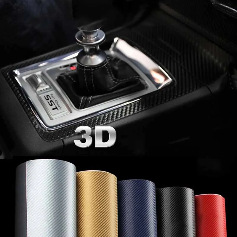 

30cm X 200 3D Carbon Fiber Vinyl Car Wrap Sheet Roll Film Car stickers and Decals Motorcycle Car Styling Accessories Automobiles
