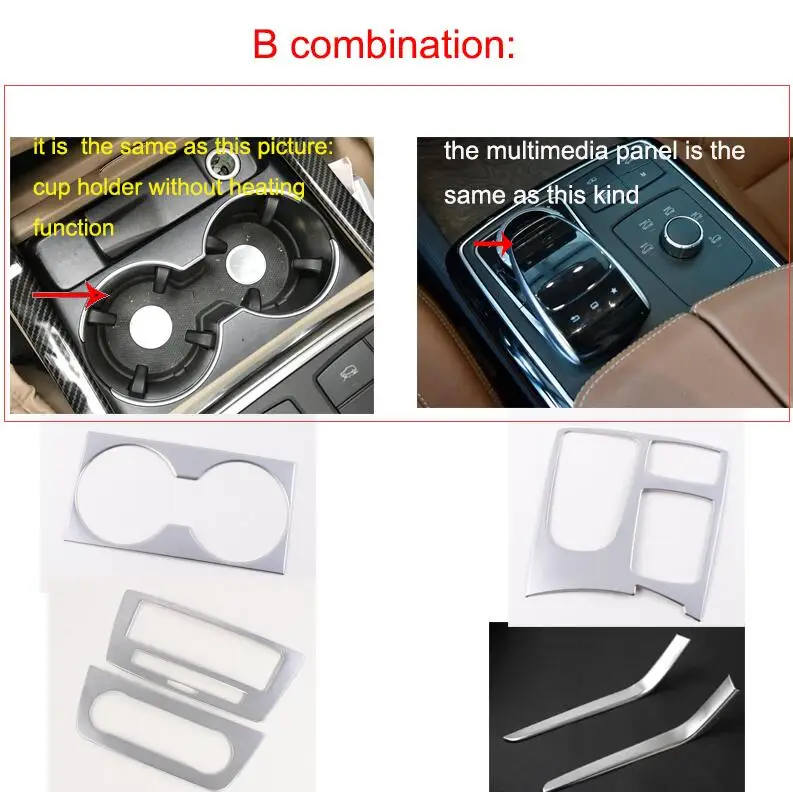 6 шт. автомобильный Стайлинг внутренняя отделка Центр Наклейка на консоль для Mercedes Benz W166 GLE Coupe C292 аксессуары - Название цвета: B Combination
